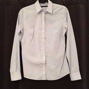 Fitted stripes button down dress shirt
